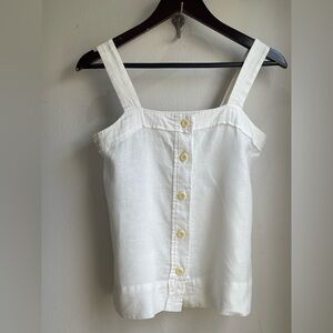 Everlane White Linen Button-Front Camisole Top Size 0
